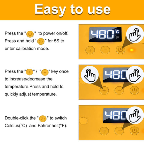 Temperature control ranges 180-480°C for precise bonds on materials.