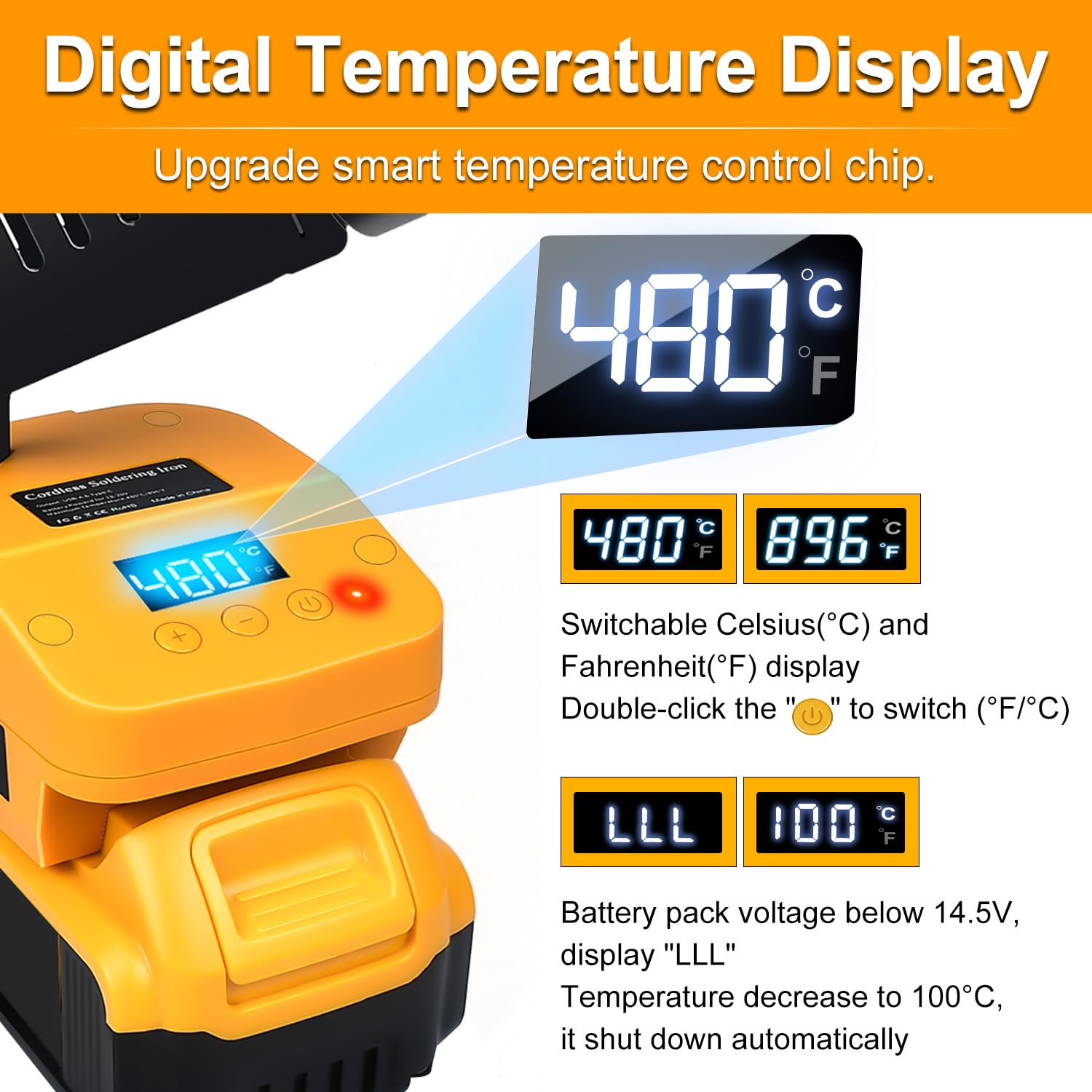 60W quick-heat performance delivers warm tips for soldering.