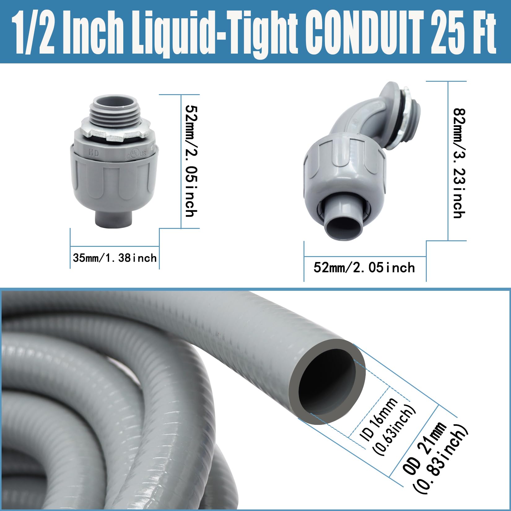 QSHFTO 180-degree straight fittings pack enabling clean turns around obstacles.