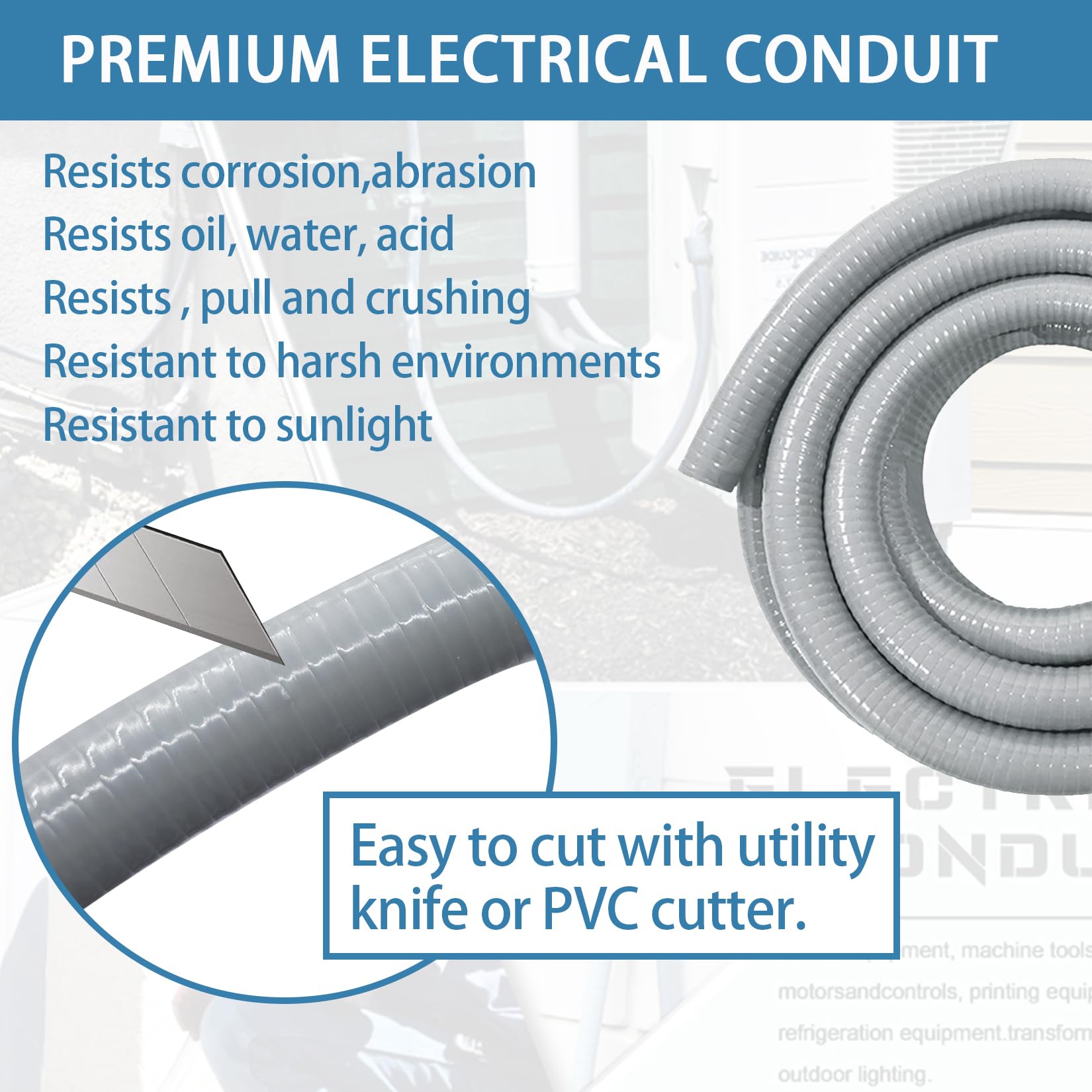 QSHFTO conduit interior view highlights smooth pull for quick wiring.