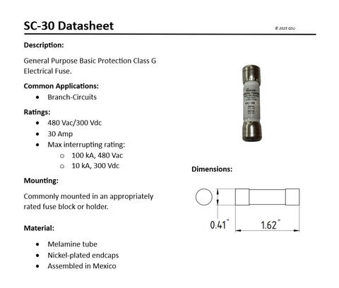 QSU SC-30 fuse cylindrical body with compact design