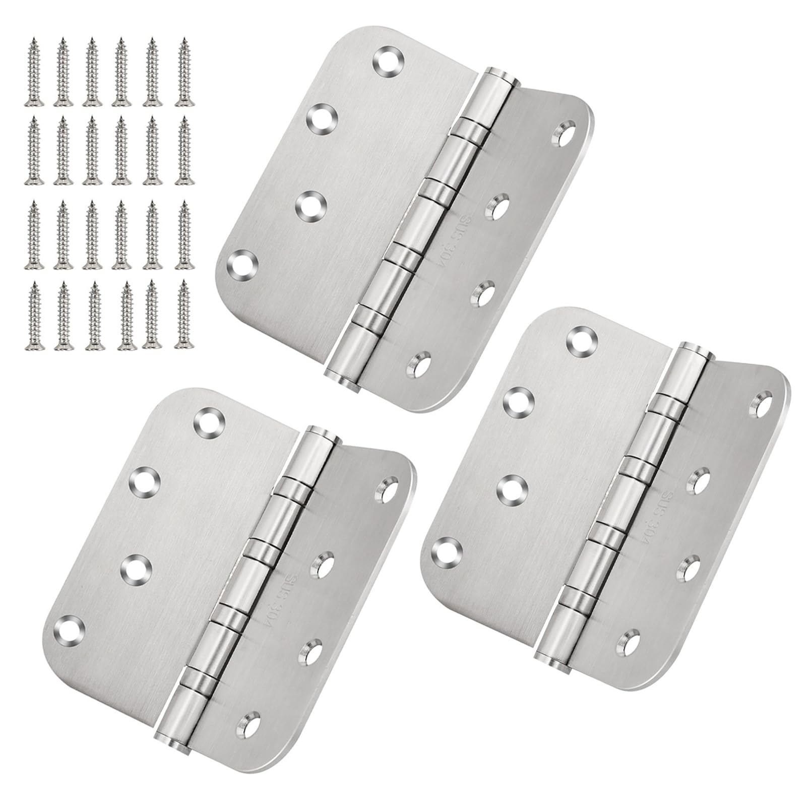 qtanber 304 stainless steel hinges for left or right doors with rust resistance.