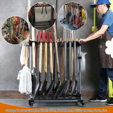 QTJH heavy-duty tool organizer front view highlighting organized garage storage and quick tool access.