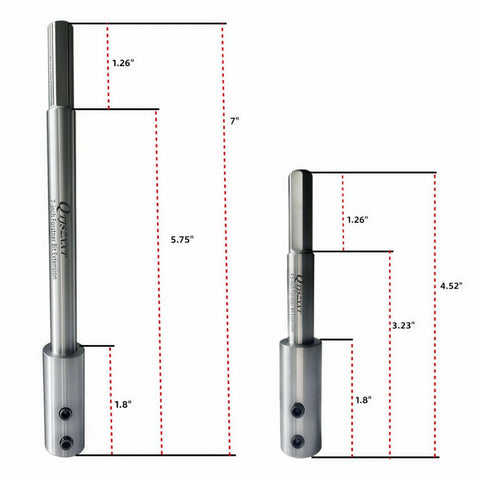 QTJSZXXT Forstner extension 7-inch enables deeper wood drilling.