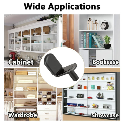 QTLCOHD black shelf pins with rubber sleeves for pantry shelving.