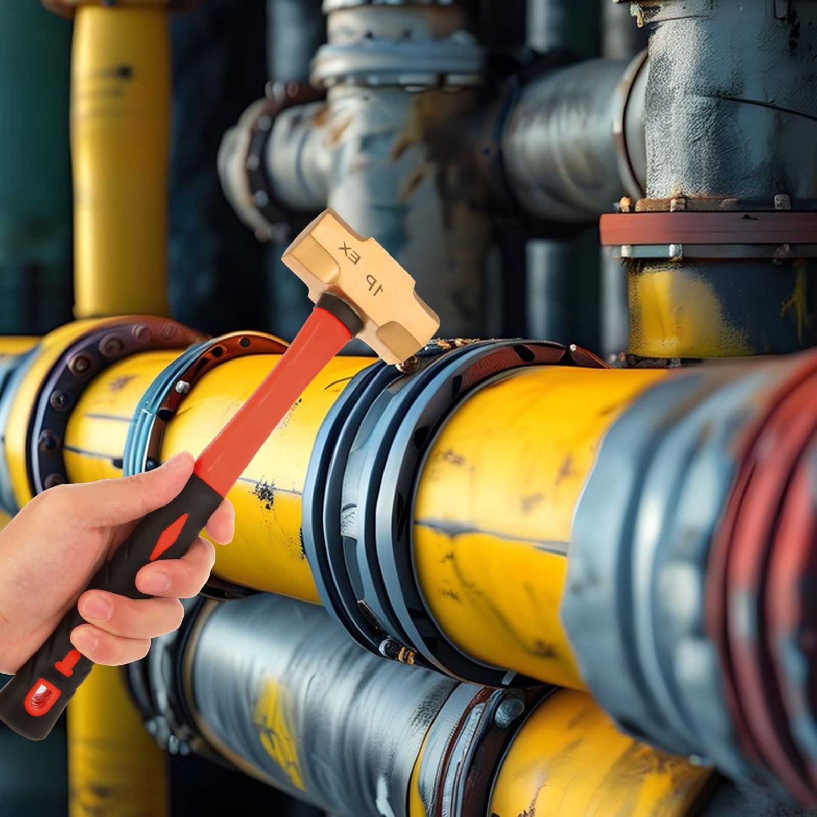 QTLCOHD non-sparking hammer ideal for grease-prone environments and spark-sensitive tasks.