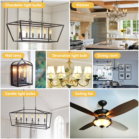 Qualilux E12 base candle bulb enhances porch with glass finish.
