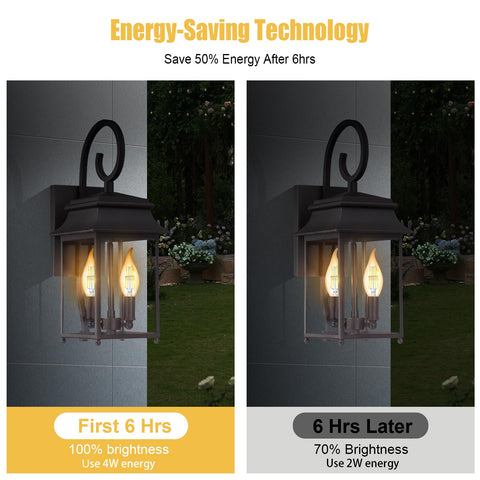 Qualilux CA11 glass Edison-style bulb provides warm 2700K glow for the garage.