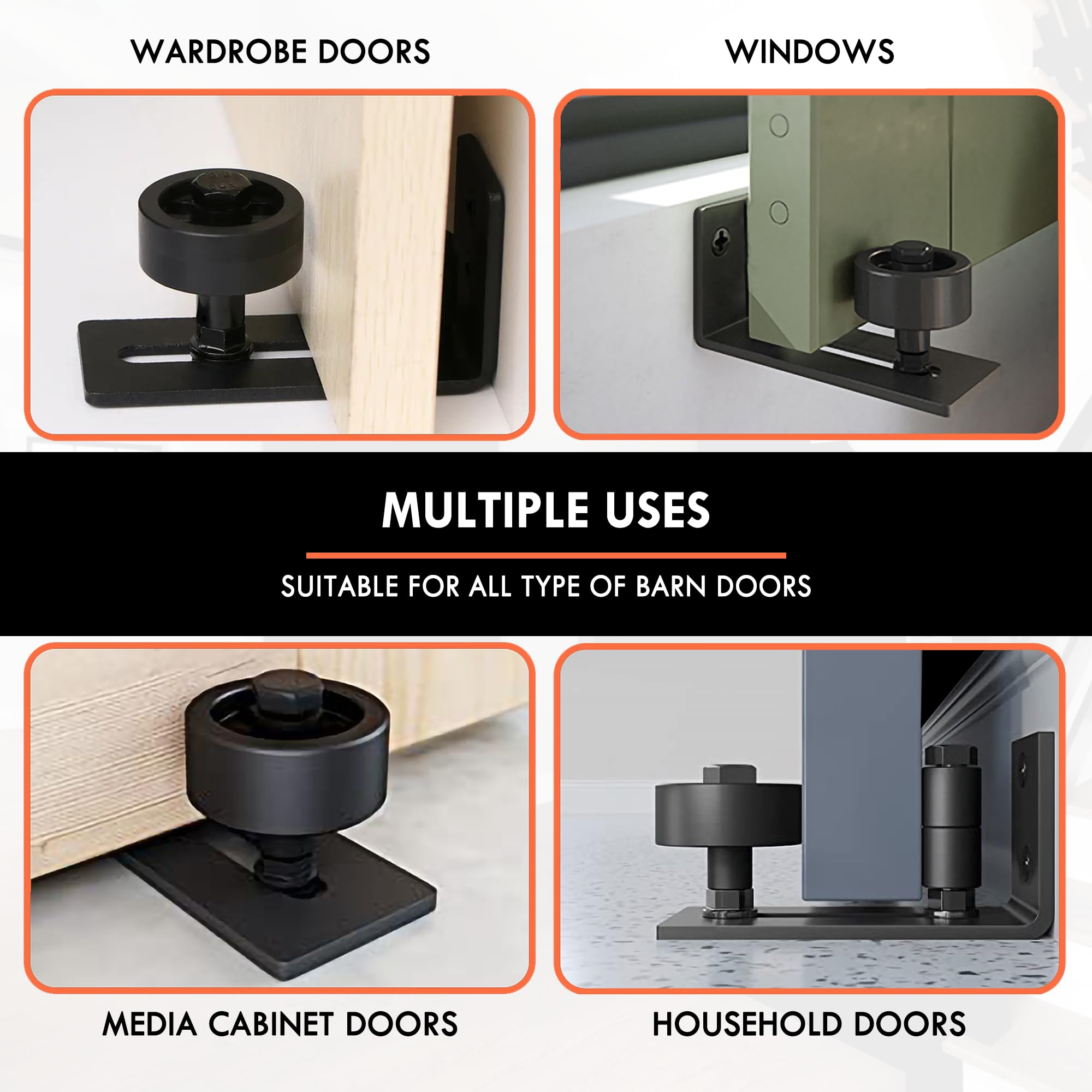 Quality Merch barn door floor guide bottom profile emphasizes easy clearance and alignment