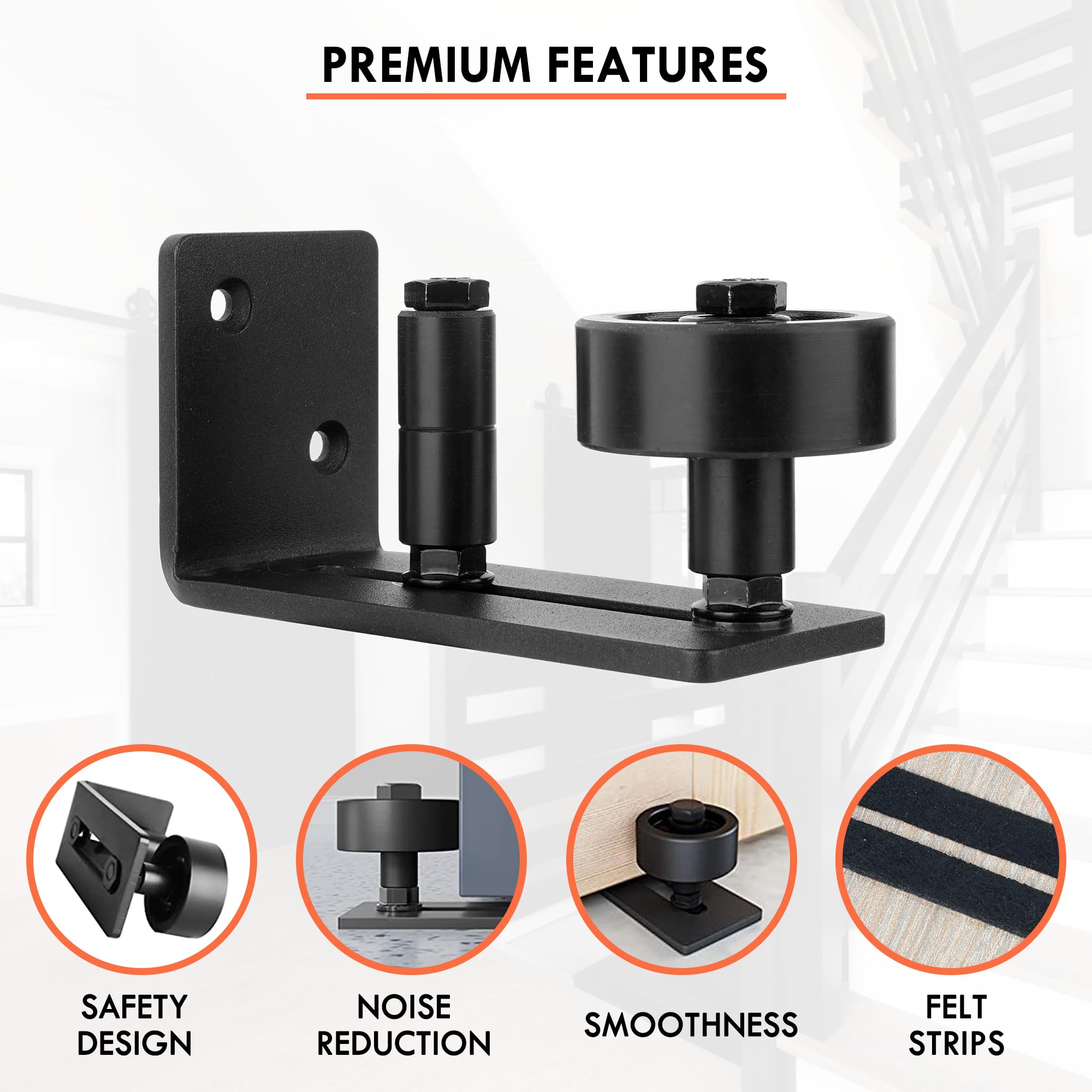 Quality Merch flush design with felt strips reduces noise and obstruction