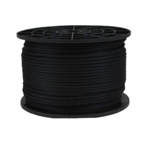 Quality Nylon Rope 1/8-inch black Dacron polyester cord for heavy-duty outdoor tasks.