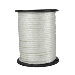Quality Nylon Rope spool shows 1/4 inch white solid braid for rugged outdoor securing