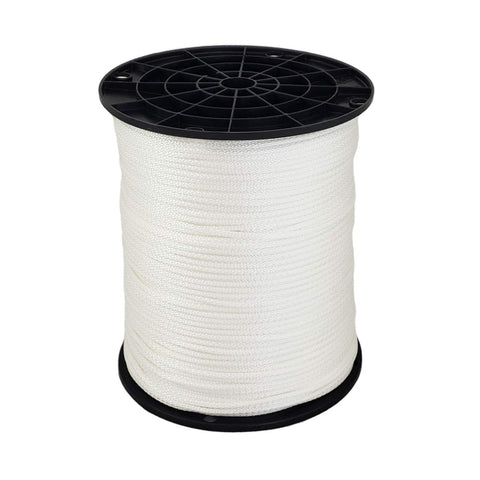 Quality Nylon Rope spool with 1/8-inch solid braid for outdoor use and knotting versatility.