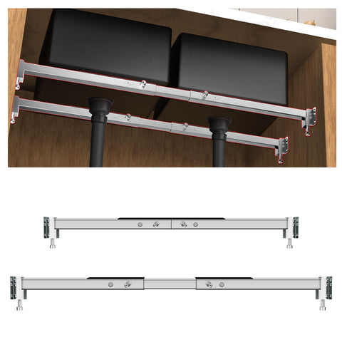 Qualward undermount brackets with adjustable pole for 29-40 inch range.
