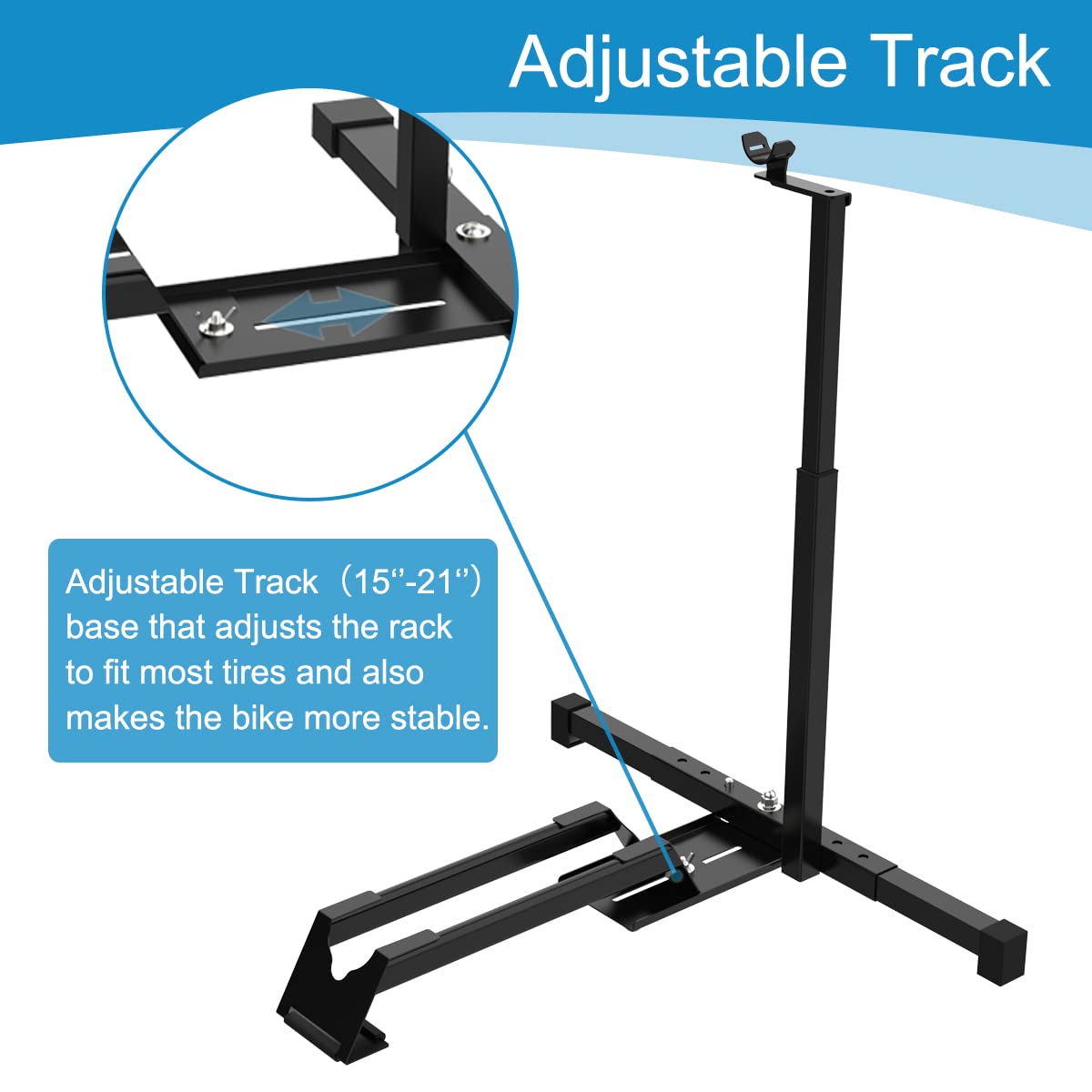 Qualward vertical bike stand height adjustment demonstrates flexible bike fit