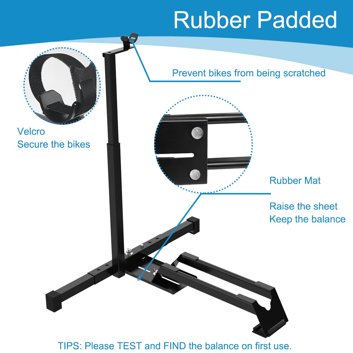 Qualward vertical bike stand powder-coated steel frame for durable indoor storage