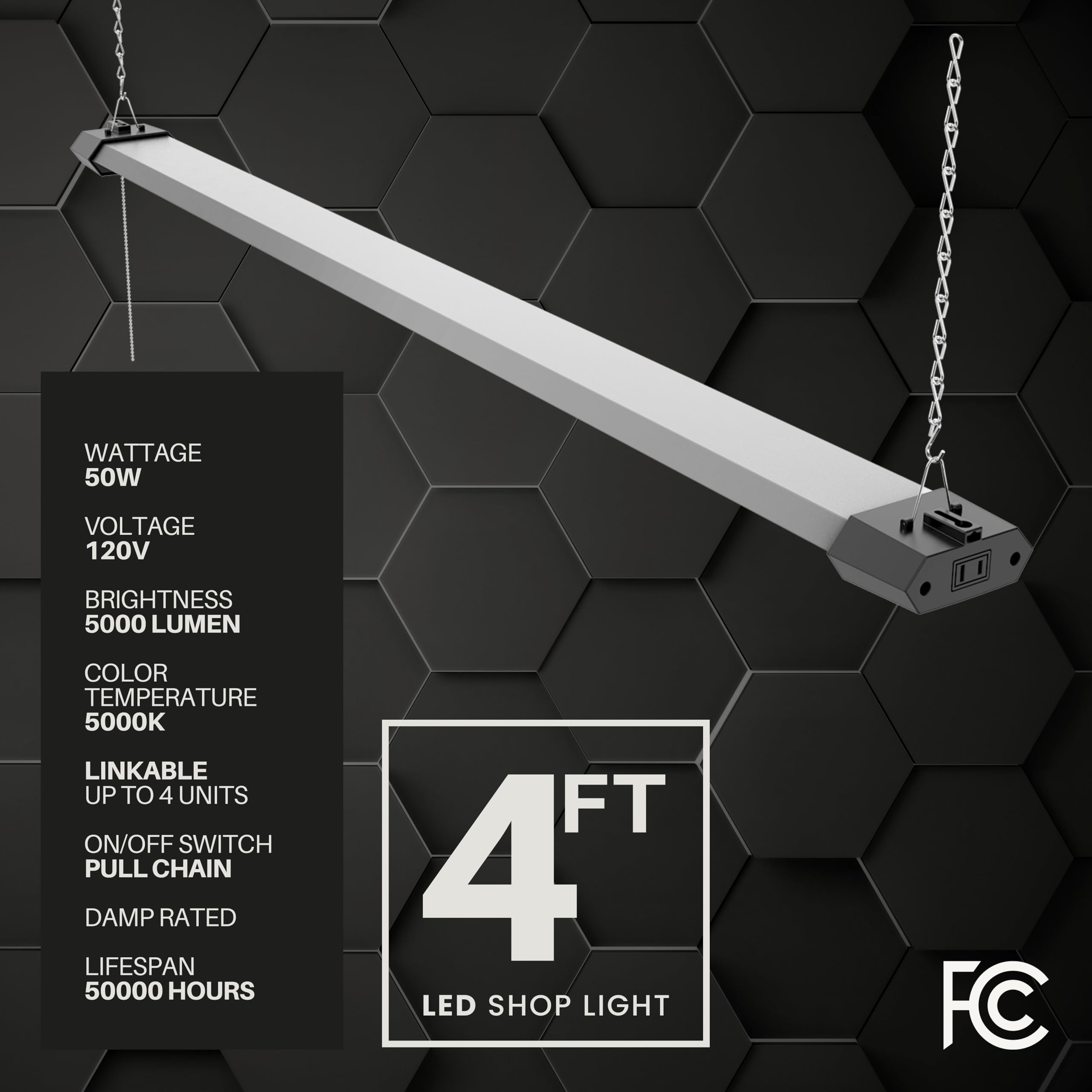 Quarterback 4FT daylight fixture mounted on ceiling for task lighting.