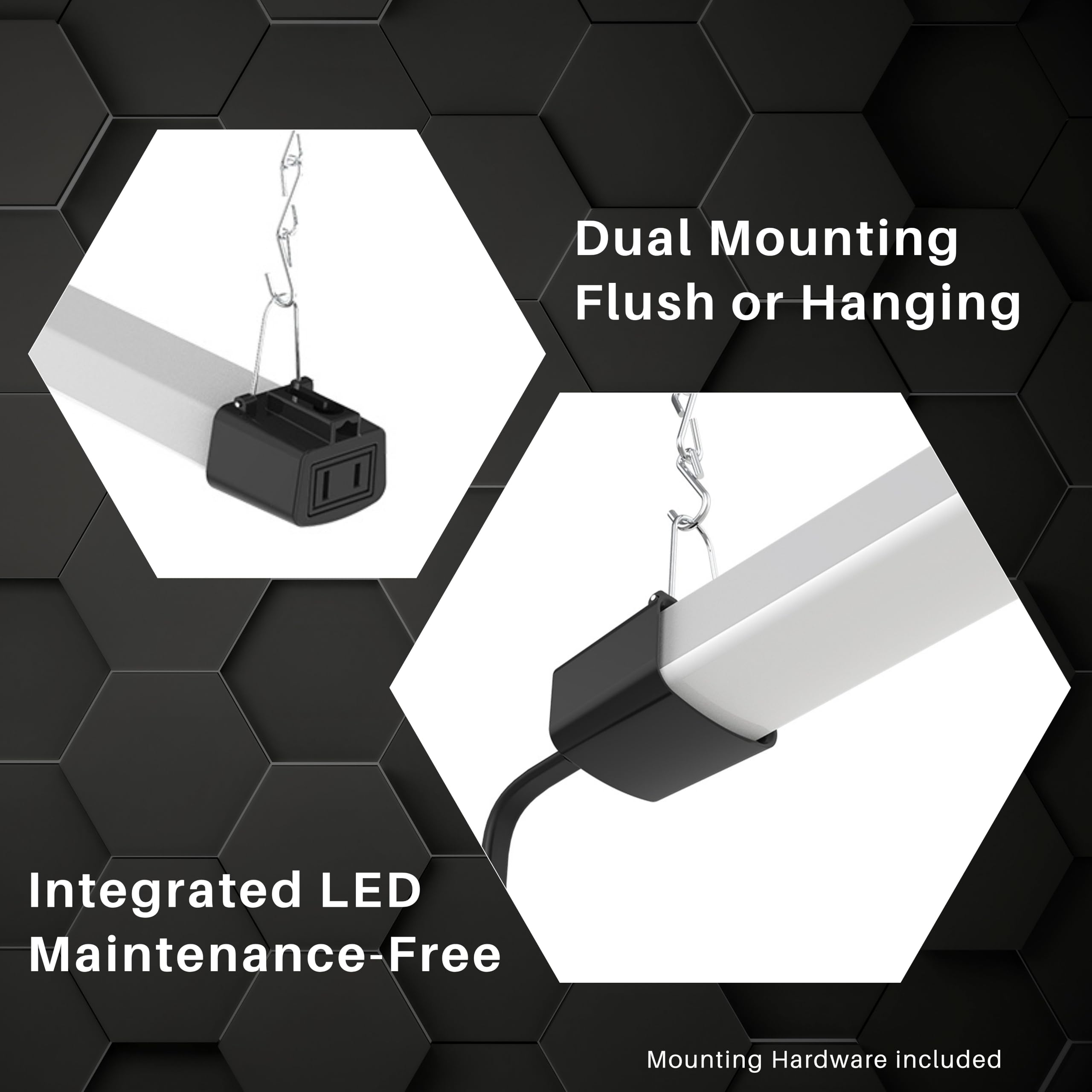 Quarterback 4ft LED shop light slim profile saves space with even lighting.