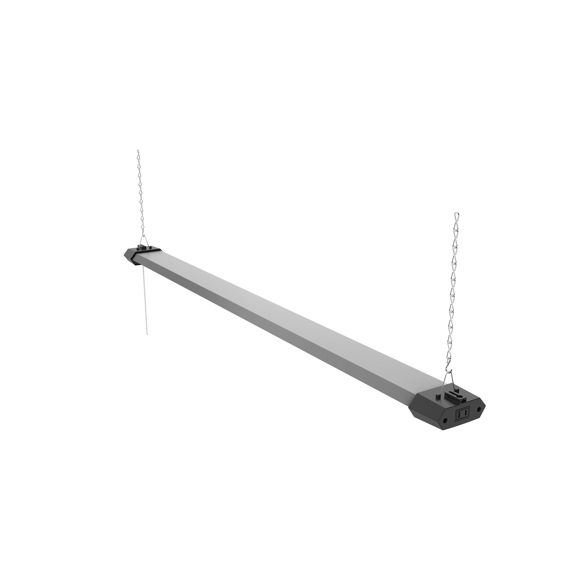 Quarterback LED shop light with pull-chain for easy on/off in workshops.