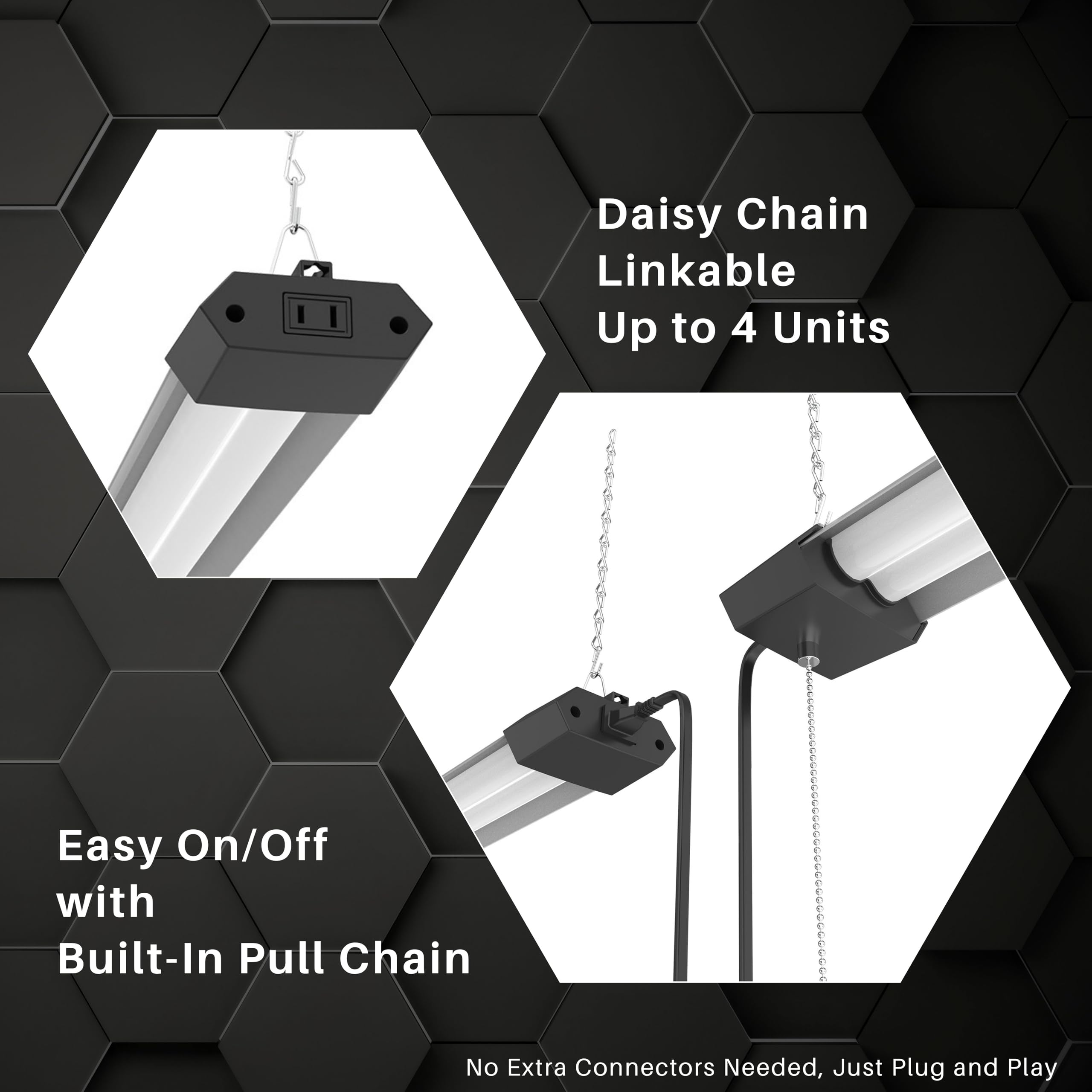 Quarterback linkable shop lights for scalable brightness in larger spaces.