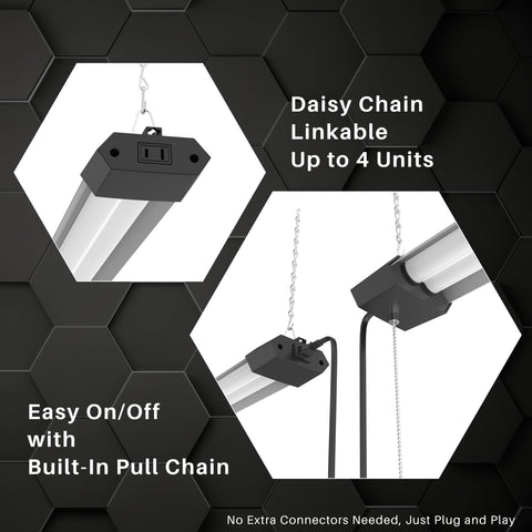 Quarterback linkable shop lights for scalable brightness in larger spaces.