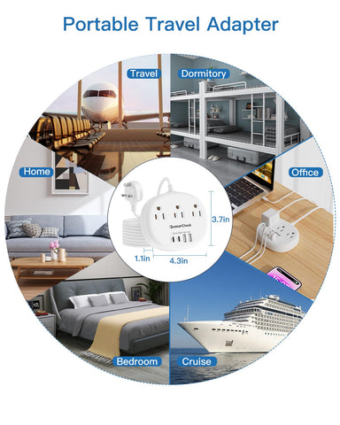 QuasarCheuk 5-foot extension cord keeps charging within reach.