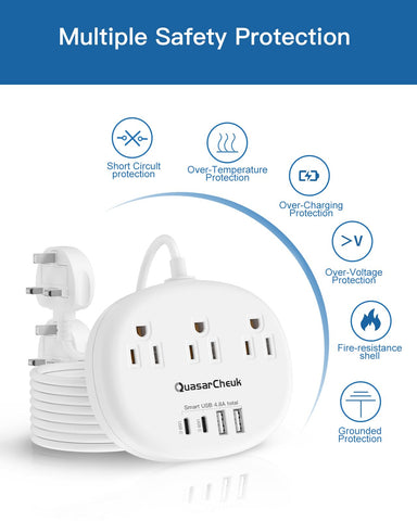 QuasarCheuk cruise-ship approved adapter, ideal for cabins.
