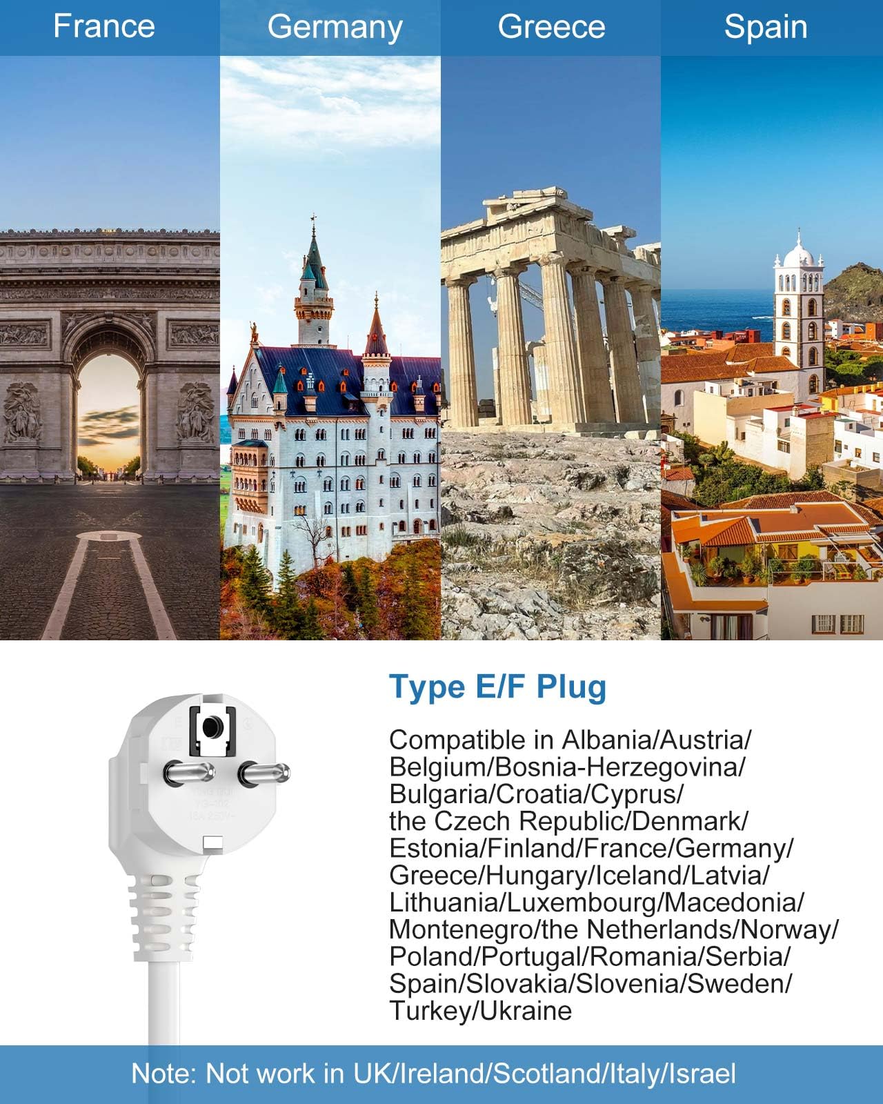 QuasarCheuk Type E/F adapter with USB ports ideal for charging multiple devices on the go.