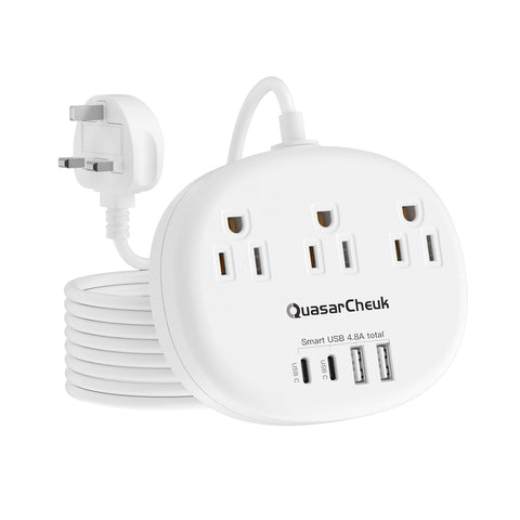 QuasarCheuk UK travel plug adapter, compact for easy packing.