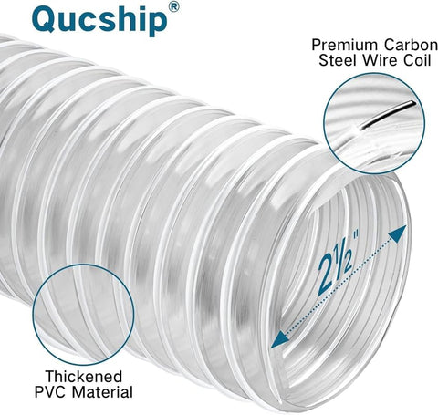 Qucship clamps ensure secure end installation on both hose ends.