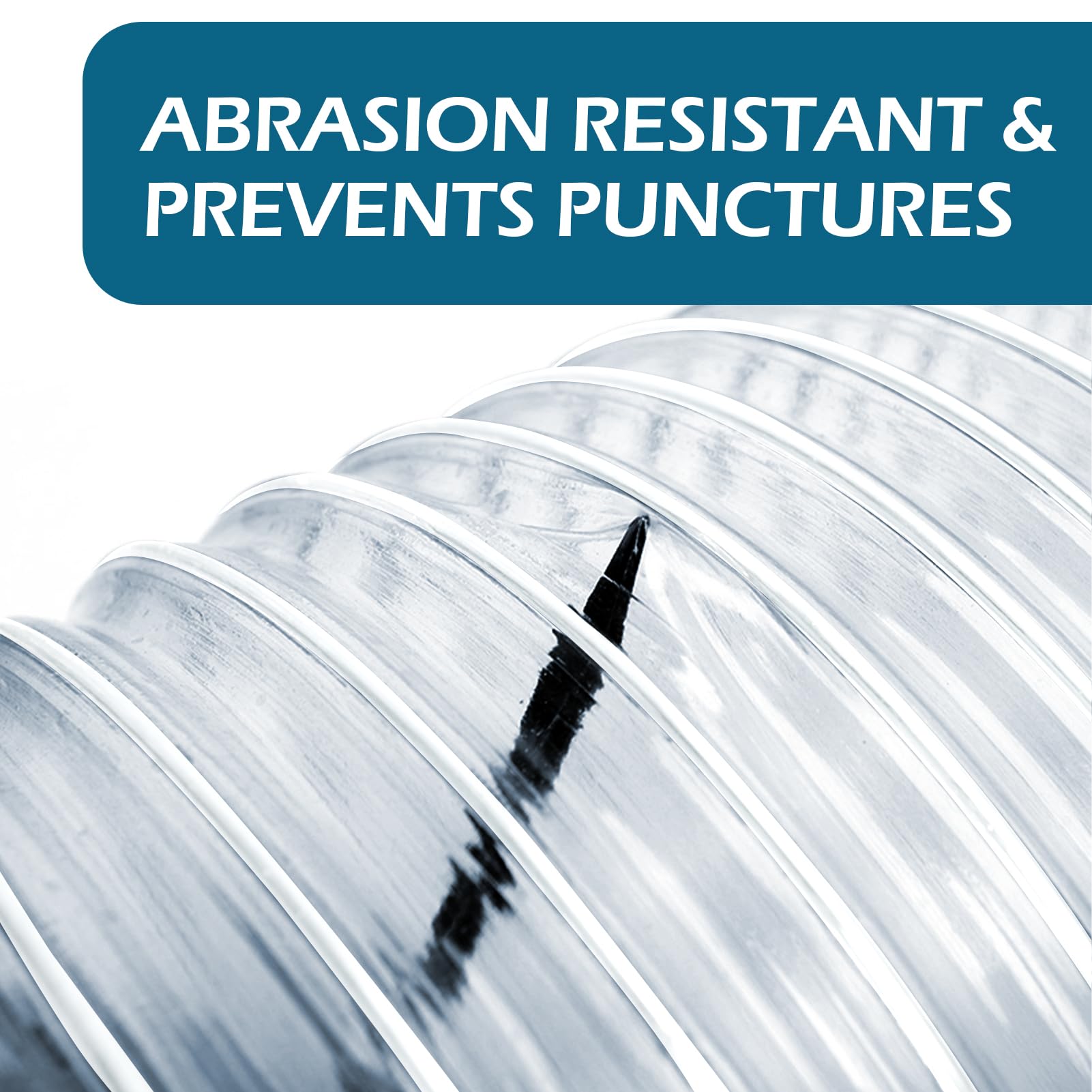 Qucship clear PVC dust hose shows dust and clogs for quick maintenance