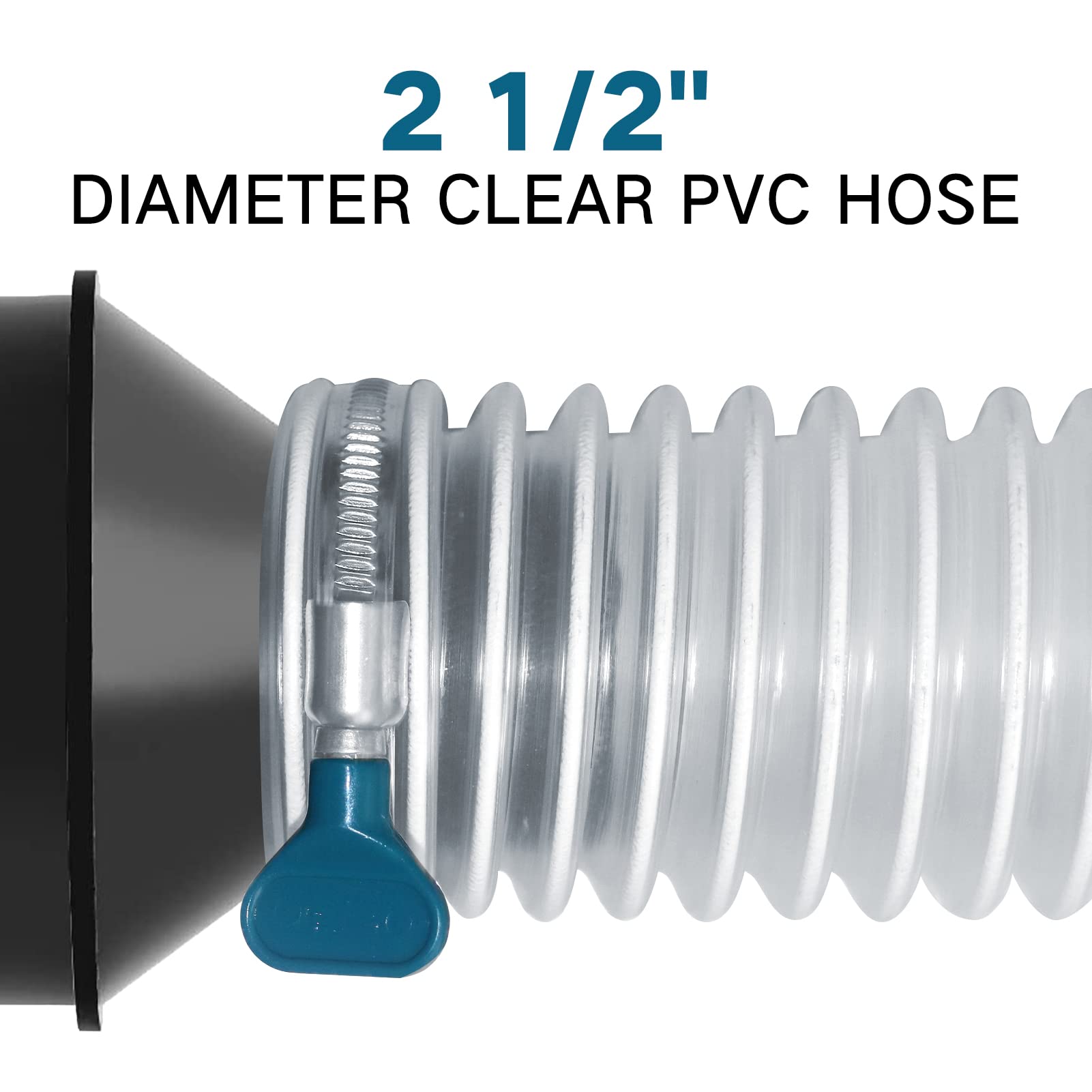 Qucship easy install dust hose ideal for workshops with clamps.