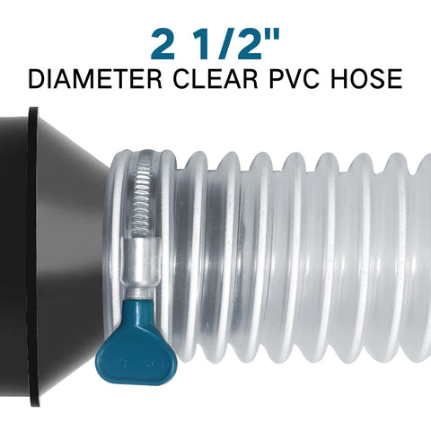 Qucship easy install dust hose ideal for workshops with clamps.