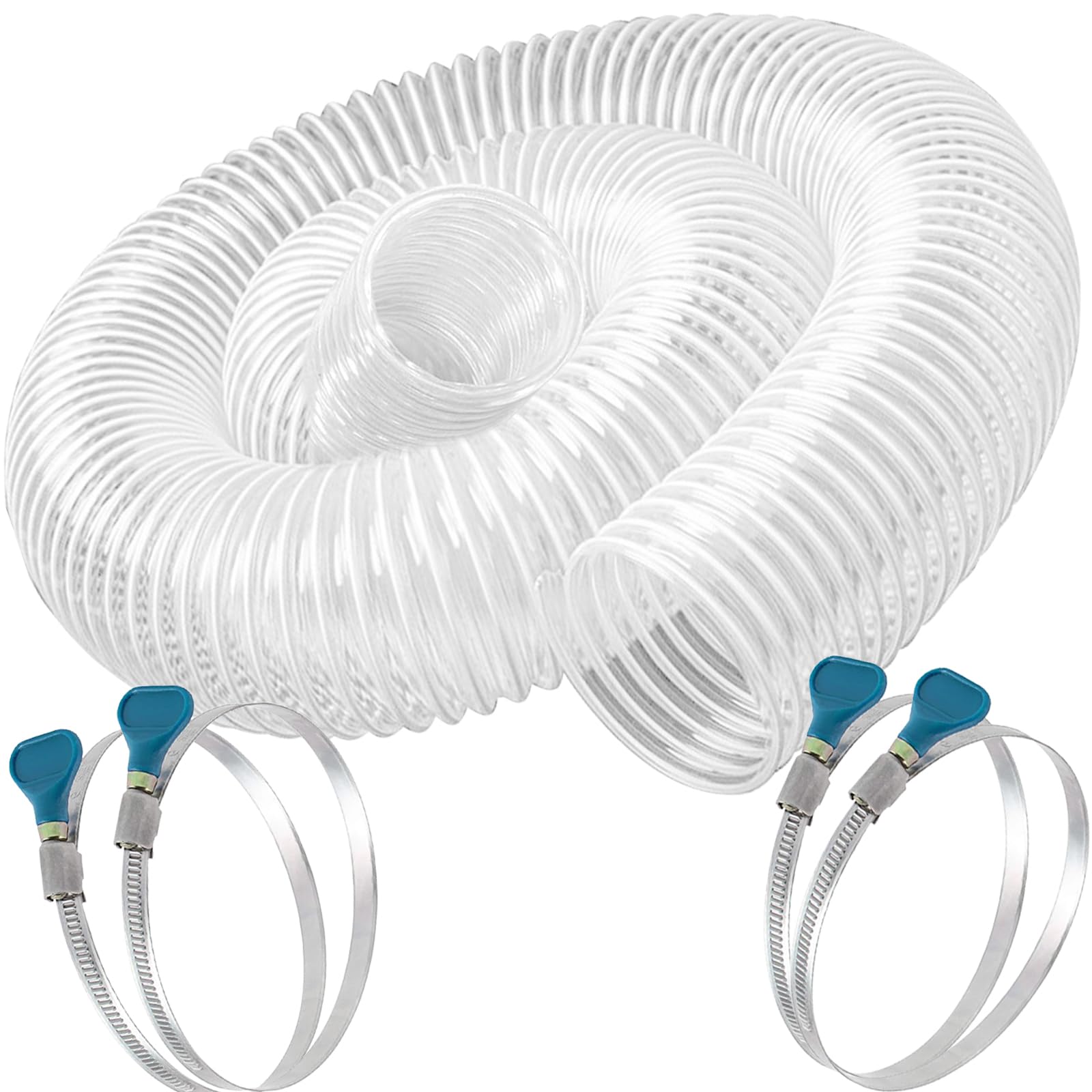 Qucship heavy PVC dust hose 4in x 10ft — durable and flexible for shop dust collection.
