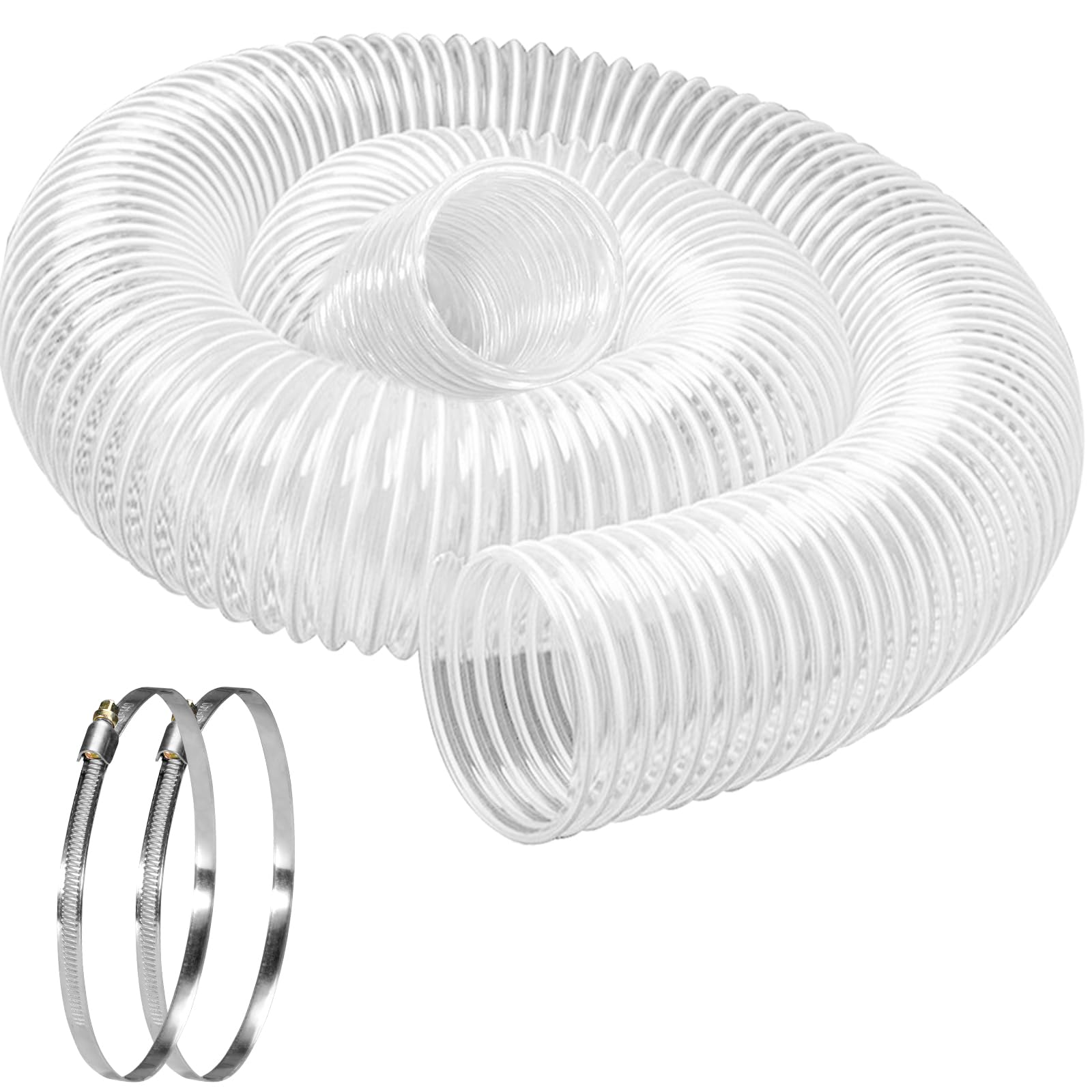 Qucship heavy PVC dust hose with clear PVC view for quick clog checks.