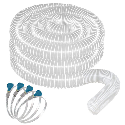 Qucship heavy PVC dust hose packaged with clamps for easy installation