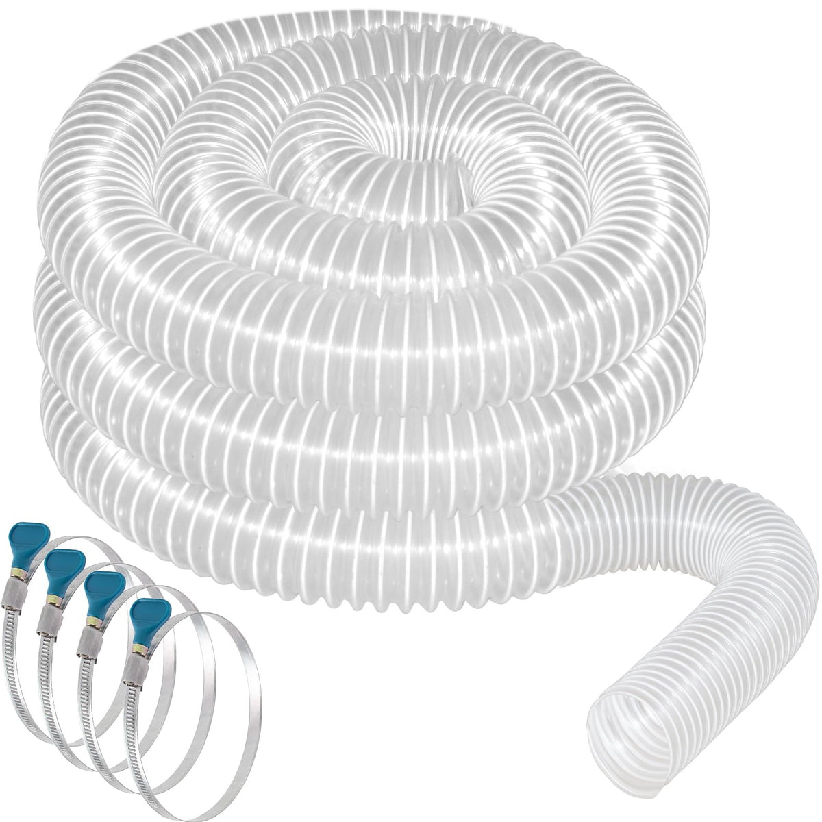 Qucship PVC dust collection hose 2.5in clear view to monitor debris.