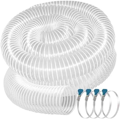 Qucship PVC dust hose 4in-20ft with clear view for quick debris checks.