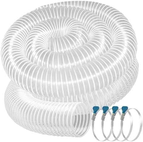 Qucship PVC dust hose 4in-20ft with clear view for quick debris checks.