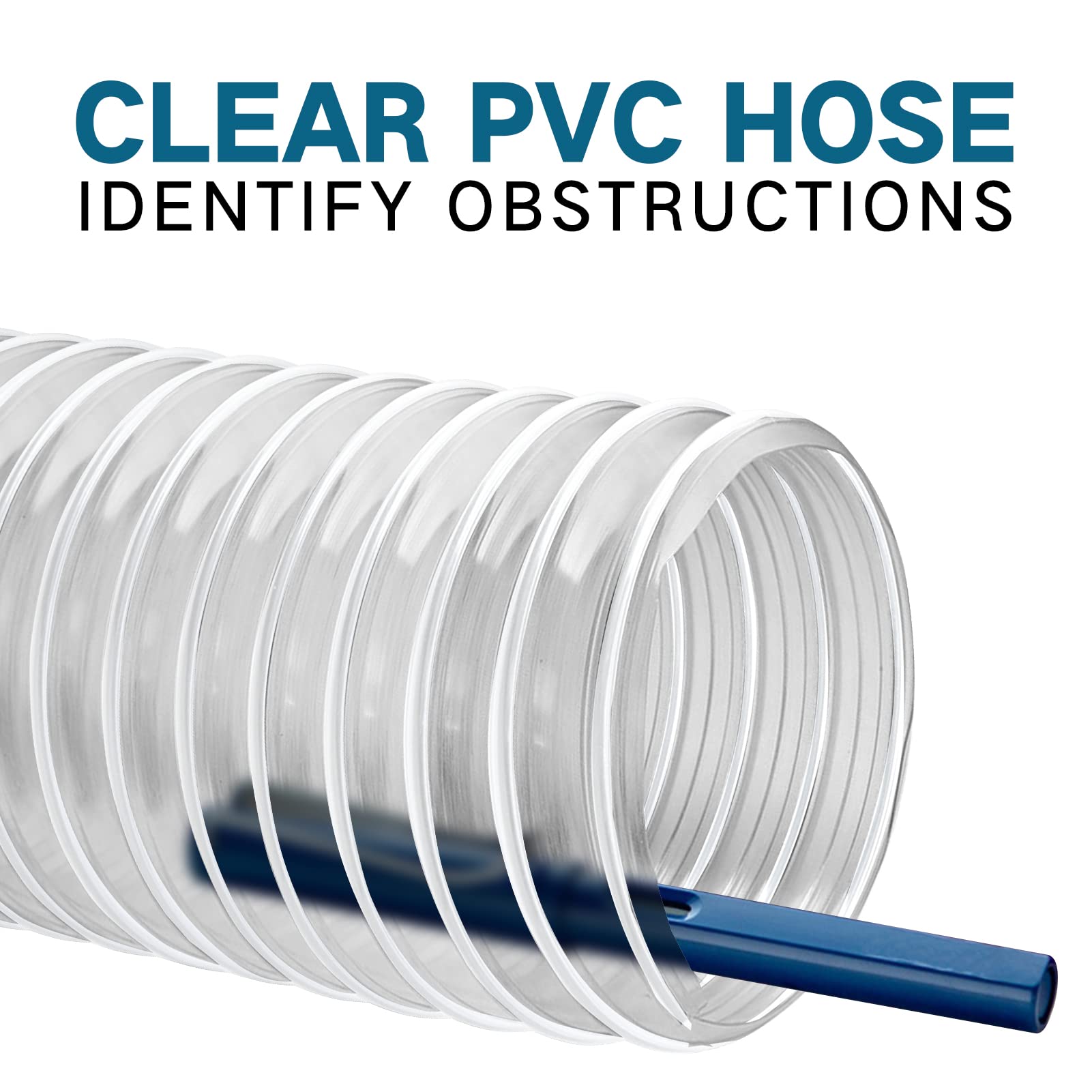 Qucship wire coil durability dust hose provides structural support.