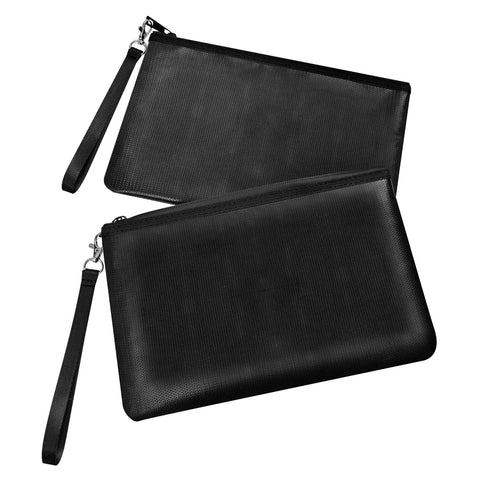 Quctak 6400°F fireproof money bag front view with sturdy zipper.