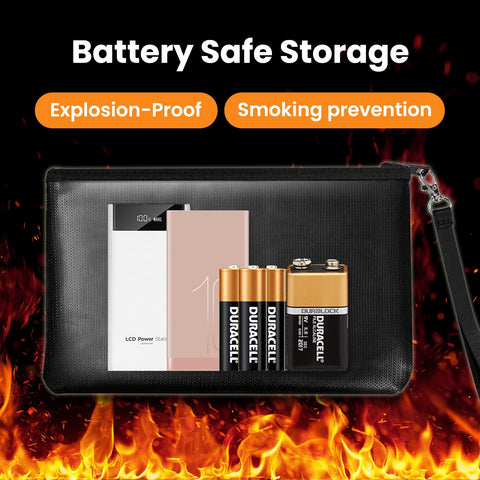 Quctak fireproof money bag interior view with multi-layer construction.