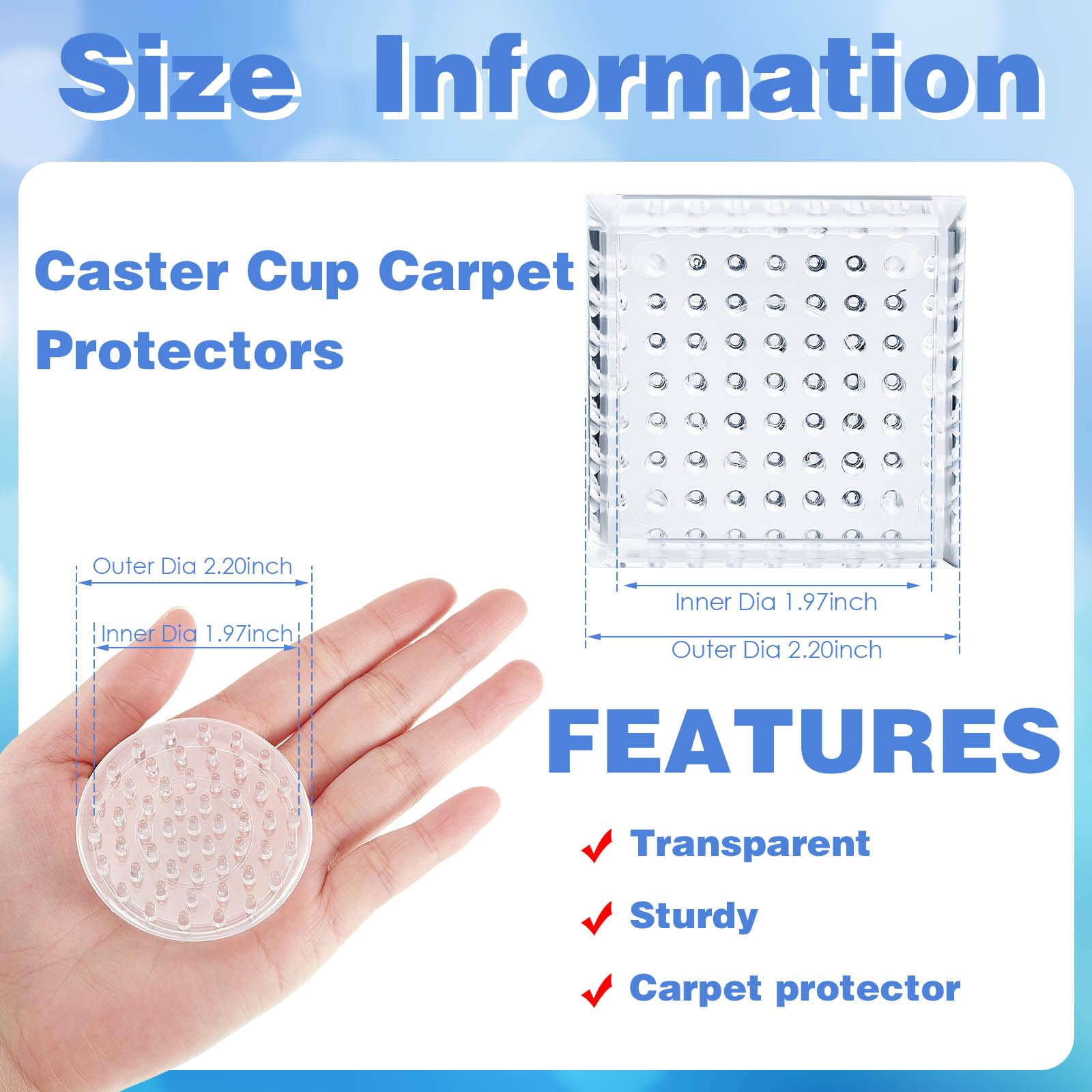 Queekay carpet protector spiked cup square under furniture protects carpet from dents.