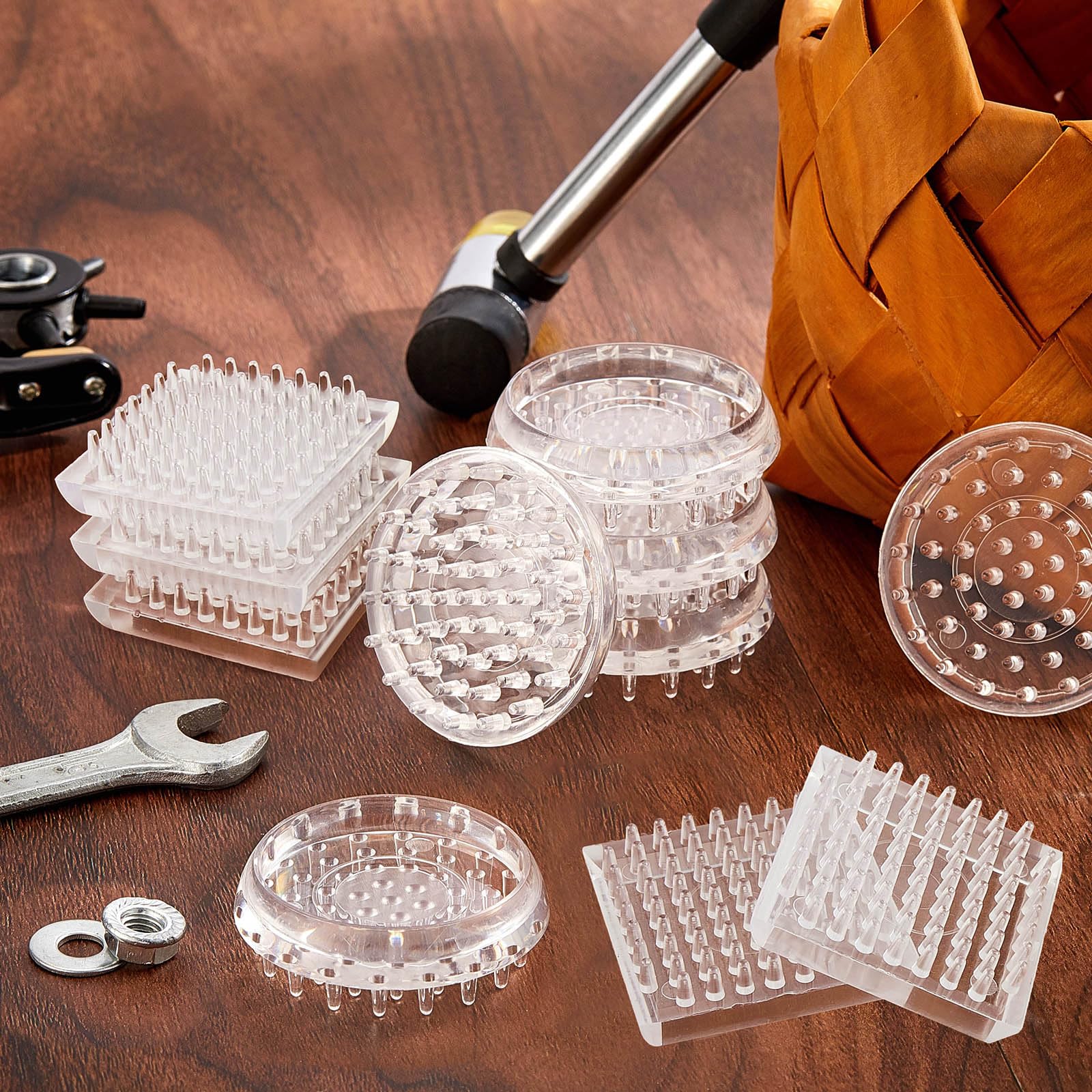 Queekay non-slip protector cup cushions furniture feet on carpet surfaces.