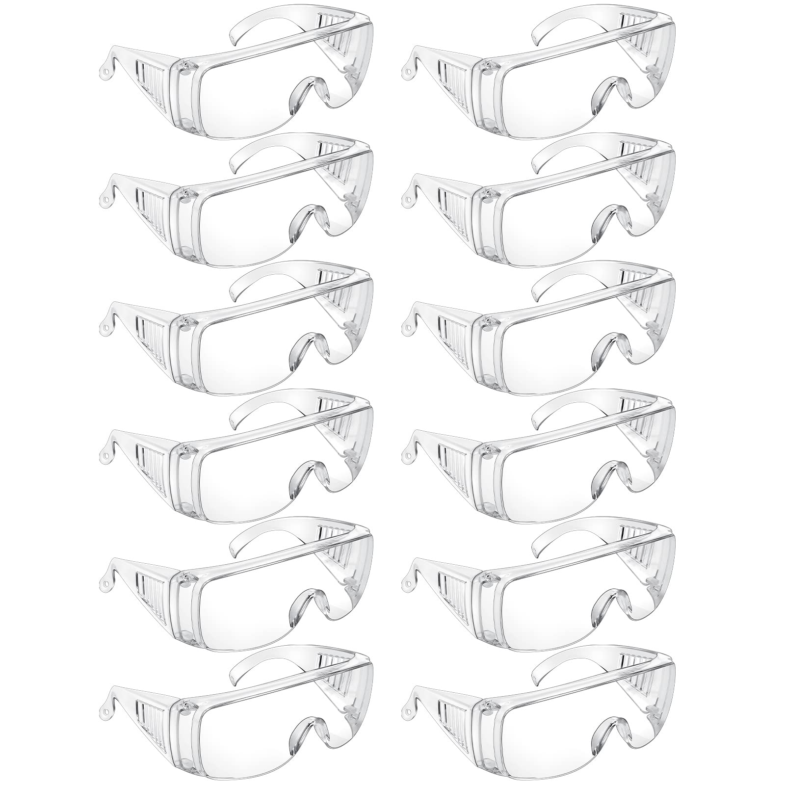Queekay safety goggles clear-frame view for wide visibility during tasks.