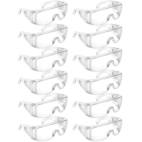 Queekay safety goggles clear-frame view for wide visibility during tasks.