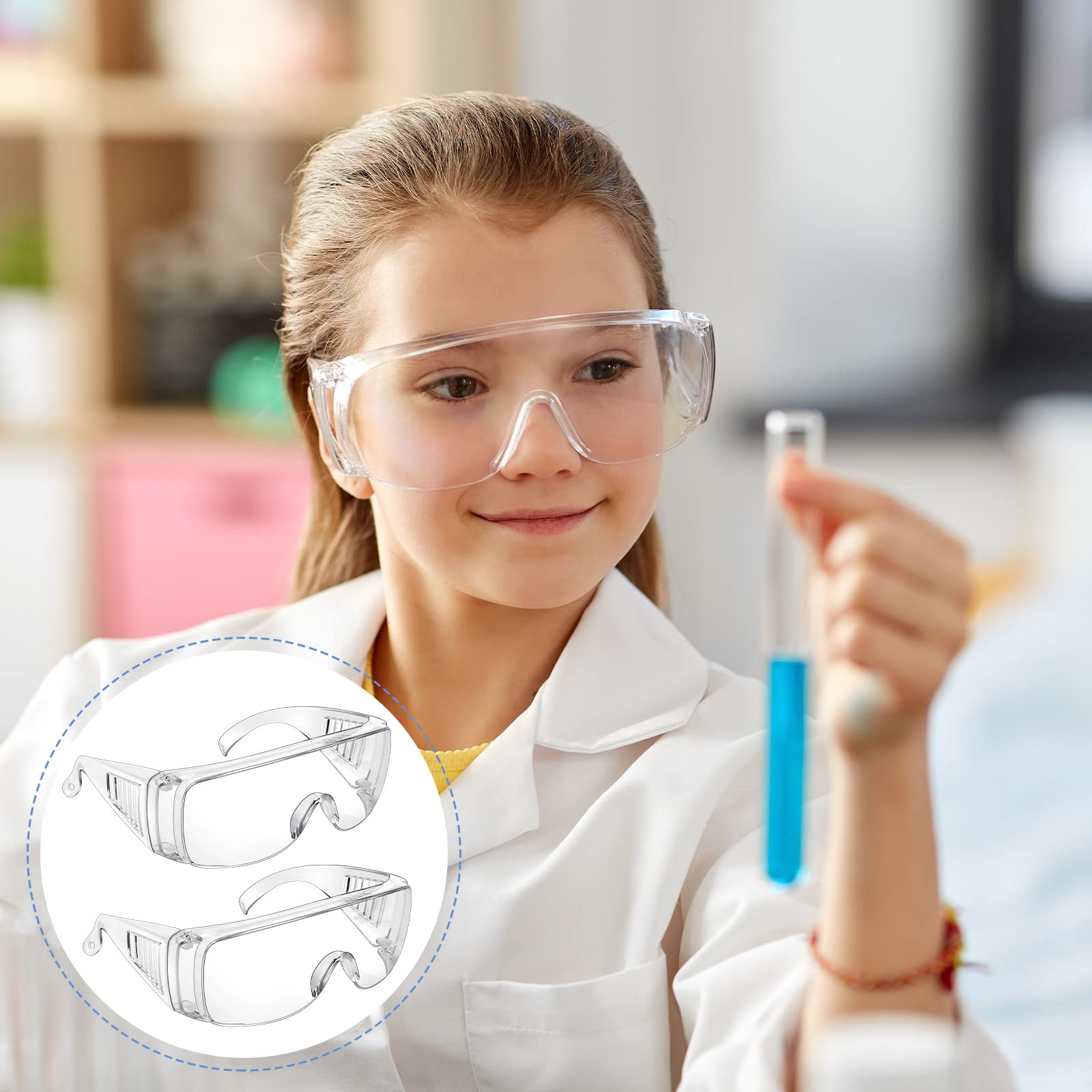 Queekay lab painting use safety goggles protect eyes in workplace.