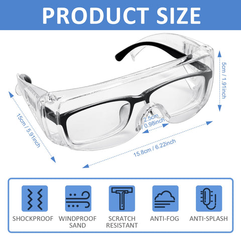 Queekay wraparound protection safety goggles shield from dust and splashes.