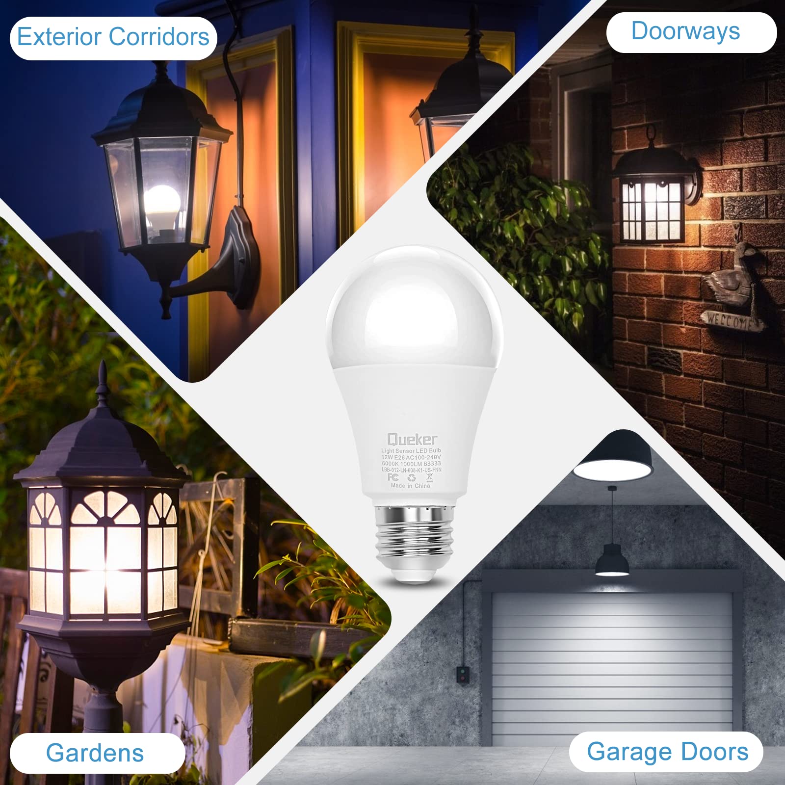 Queker dusk-to-dawn bulb brightening patio for comfortable outdoor evenings.