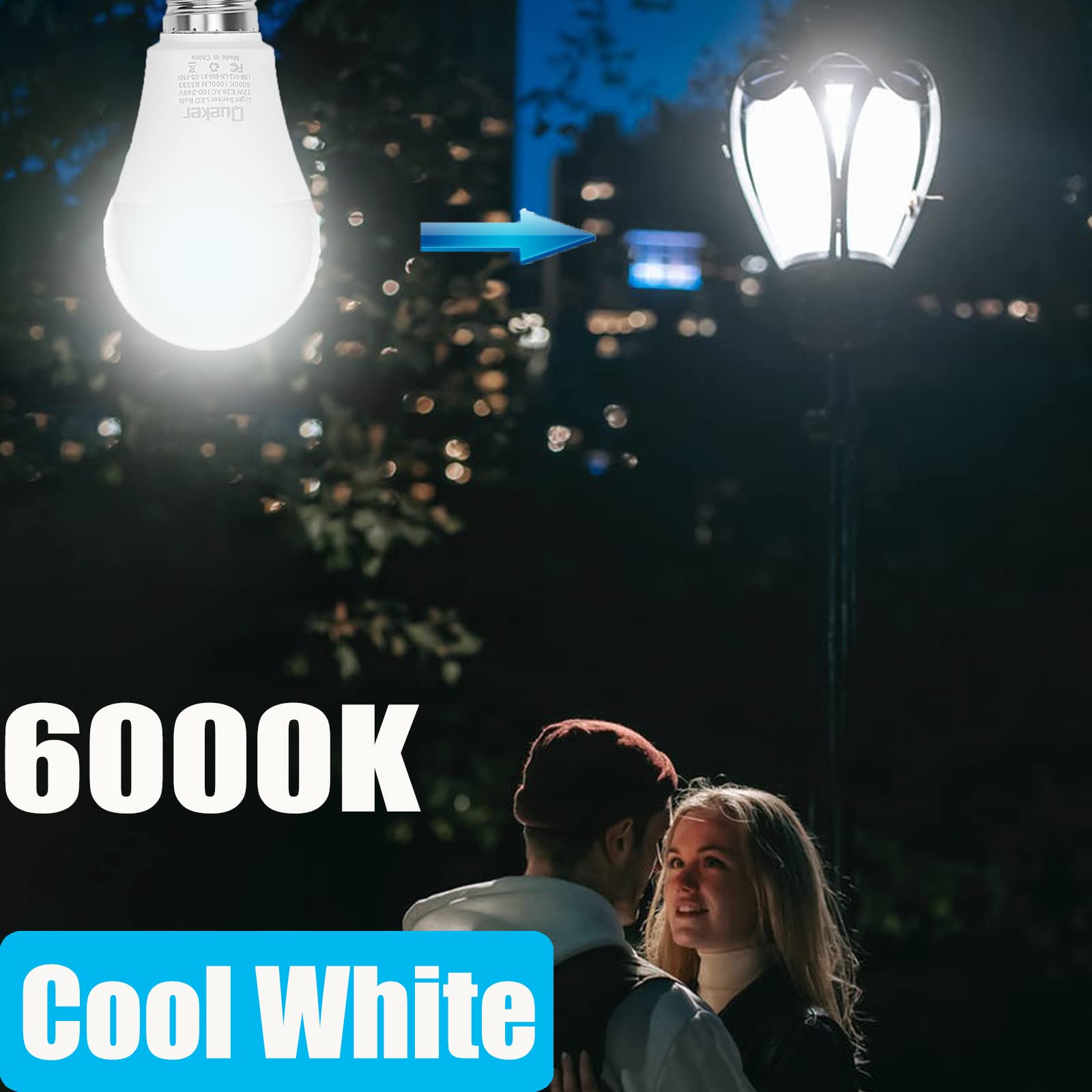 Queker dusk-to-dawn bulb lighting stairs for safer night travel.